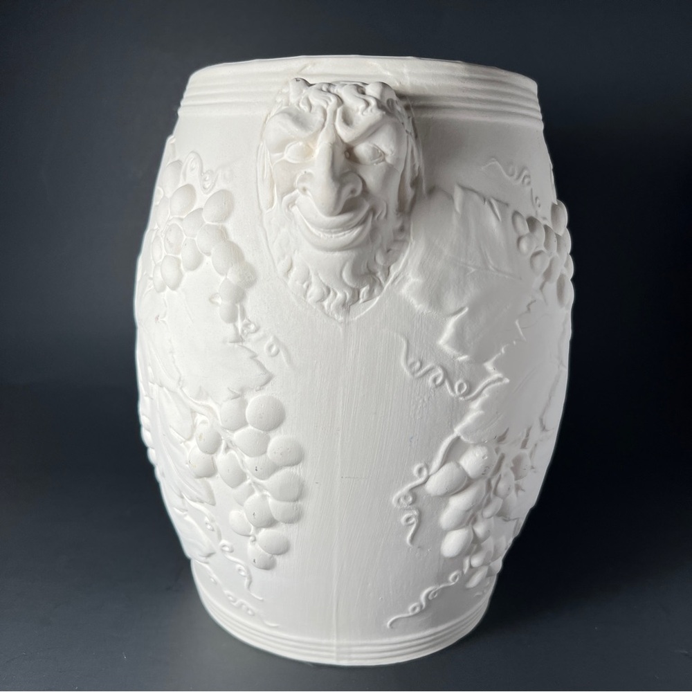 Hartstone Pottery Bacchus Head Grapes Bisque Wine Cooler Ice Bucket